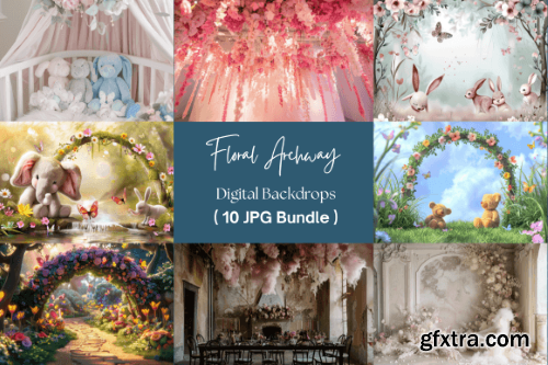 Floral Archway Digital Backdrops