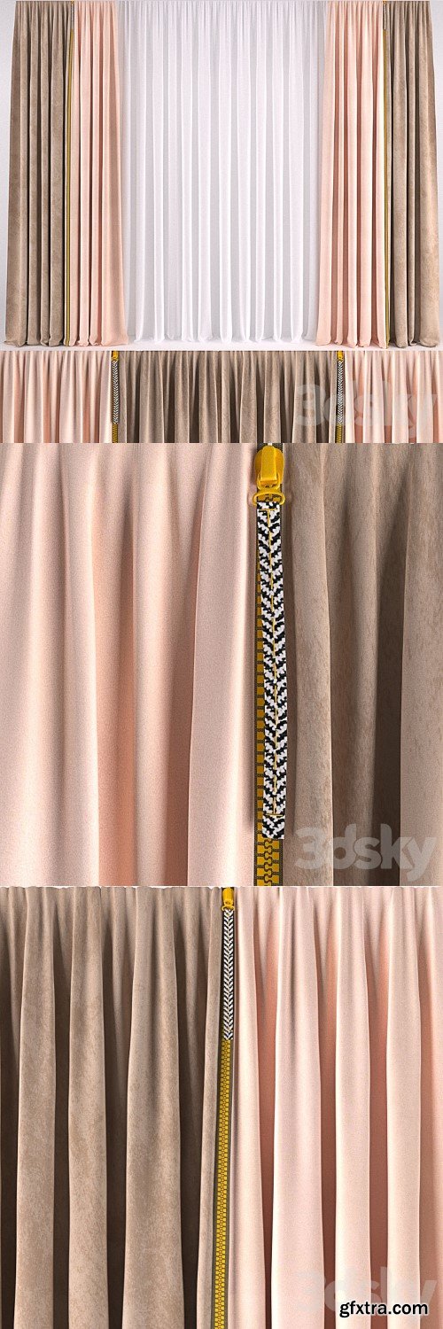 CURTAIN WITH COLOR ZIPPER