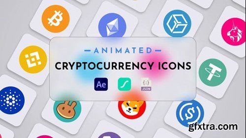 Videohive Cryptocurrency Animated Icon Pack 55796448