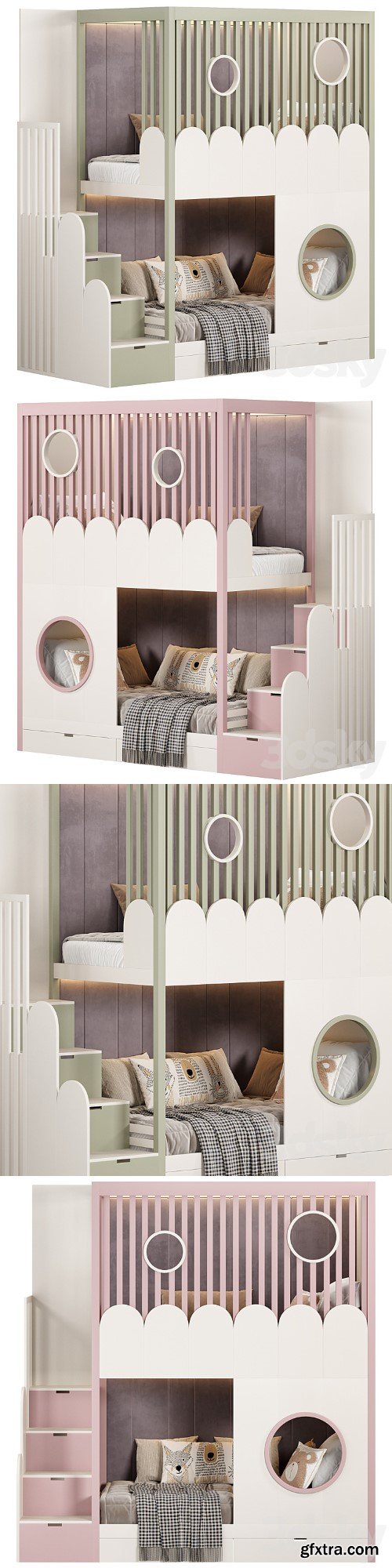 Designer two-level bed Kids room