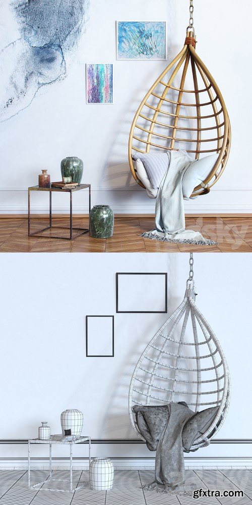 Bamboo hanging chair