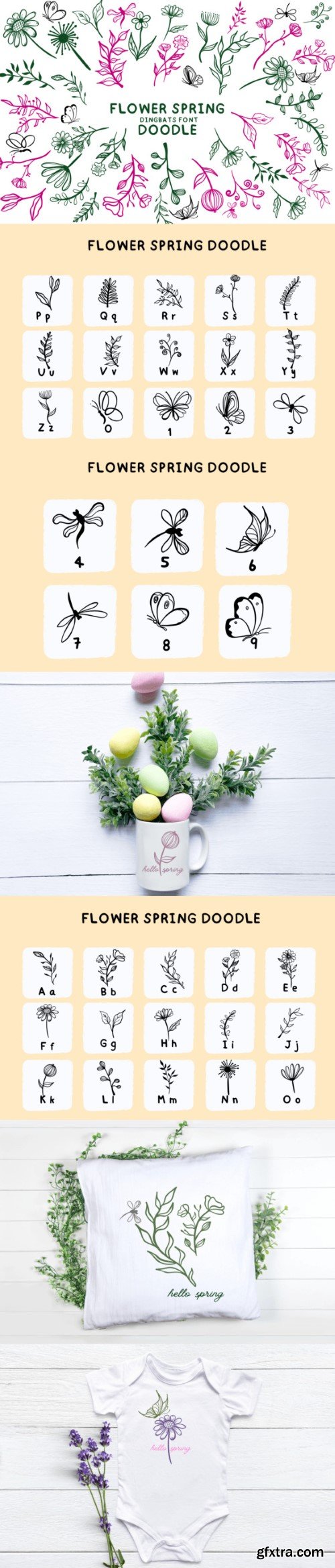 Flower Spring Doodle Font