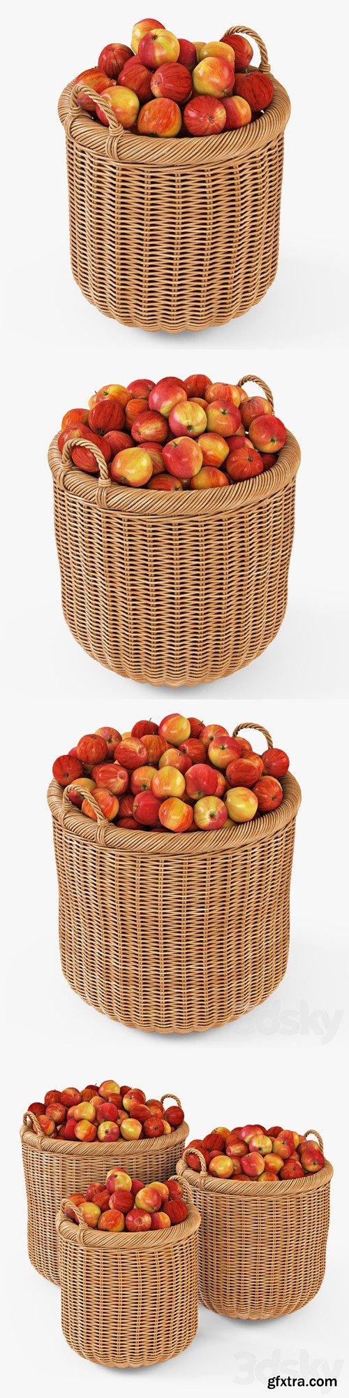 Basket with apples 007 / Natural color