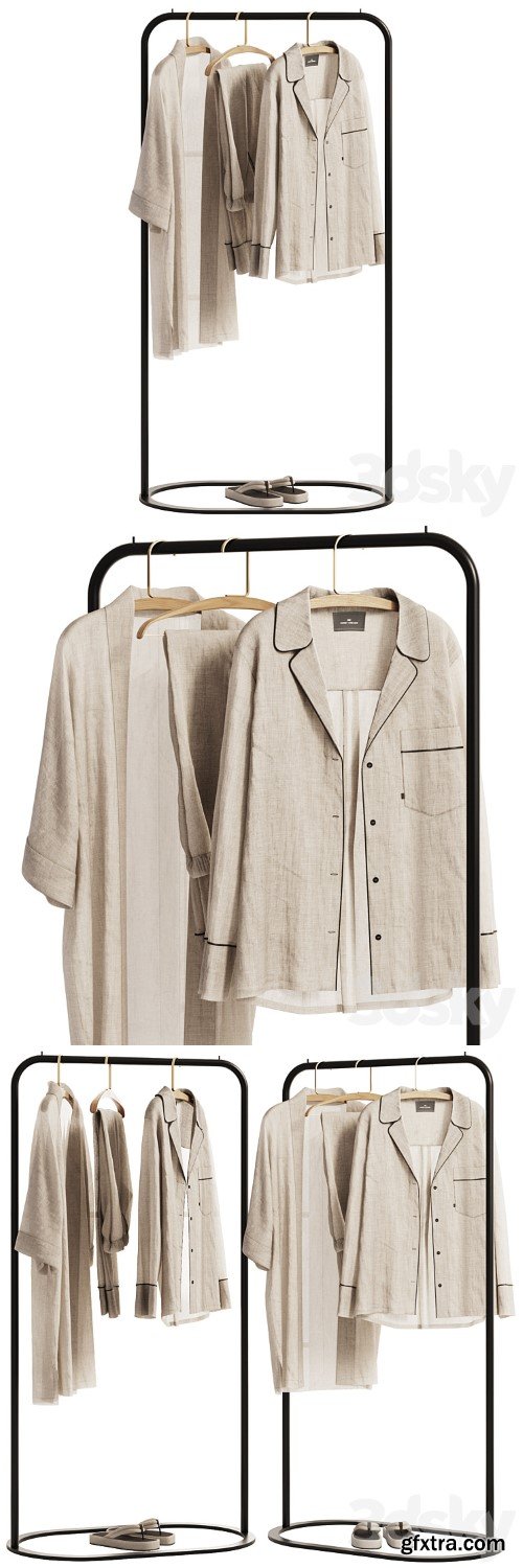 Linen Clothes on Rack