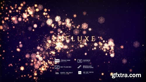 Videohive Golden Snowflakes Flow Titles 55831494