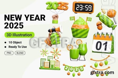 New Year 3D Icon Illustration SDH5Z6Z