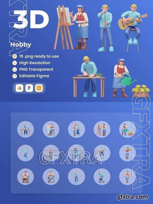 Hobby Character - 3D Illustratation W8H5S8V