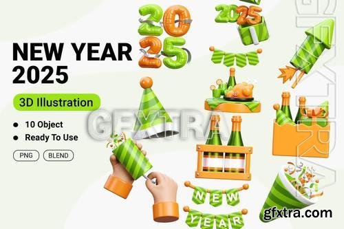 New Year 3D Icon Illustration VHEL2XY