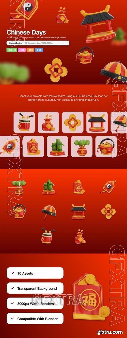 Chinese Day 3D Icon Pack 3ZJ3RX7