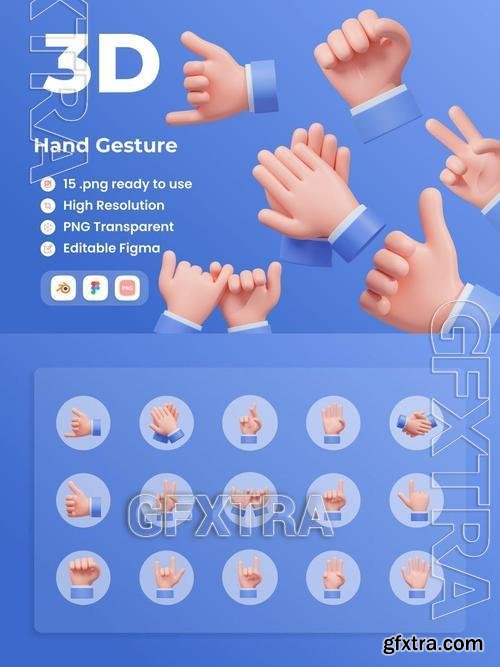 Hand Gestur - 3D Illustratation 2VWADKP