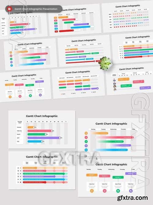 Gantt Chart Infographic Presentation PowerPoint PXPFELY