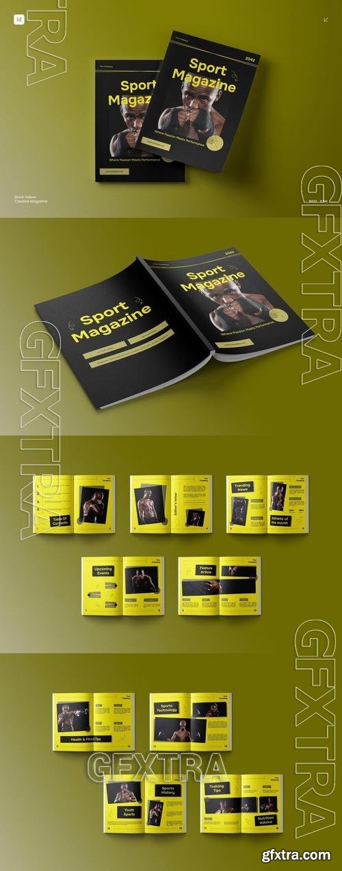 Black Yellow Creative Sport Magazine 004 42GWMTF