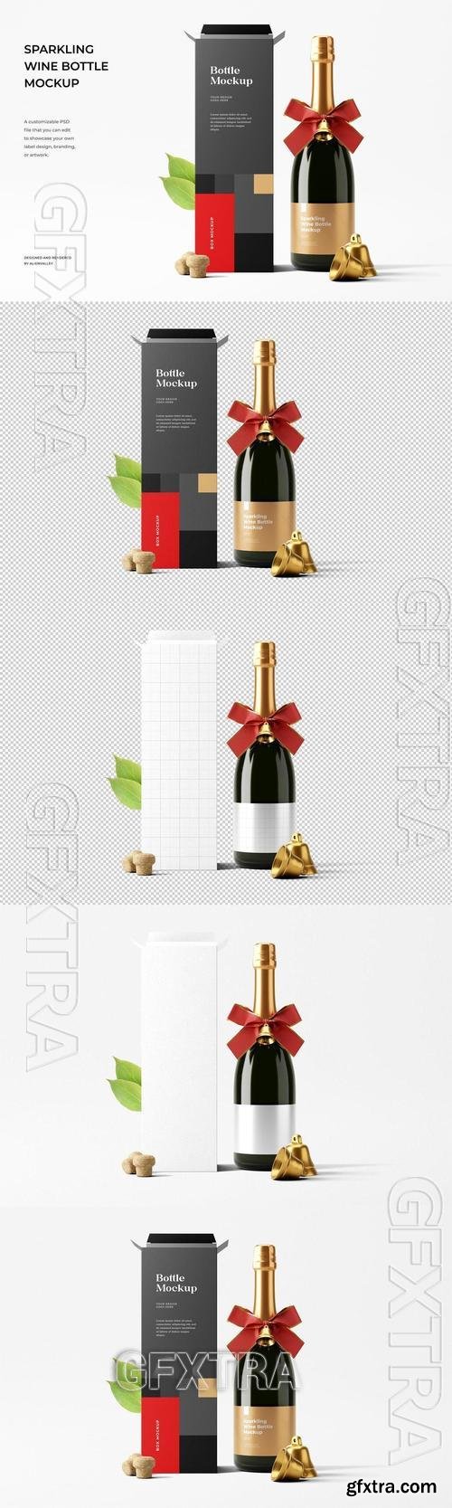 Sparkling Wine Bottle Mockup 4ZZJWWB