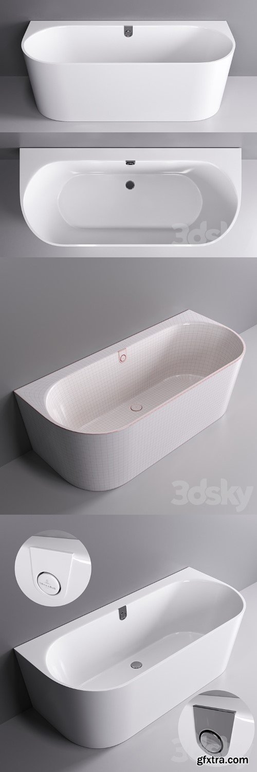 Wall-mounted bathtub Villeroy & Boch Oberon 2.0