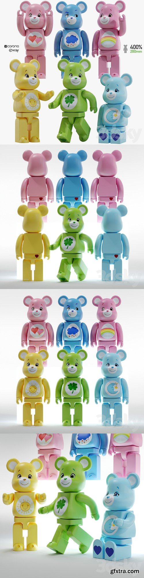 Bearbrick / Care bear / Set