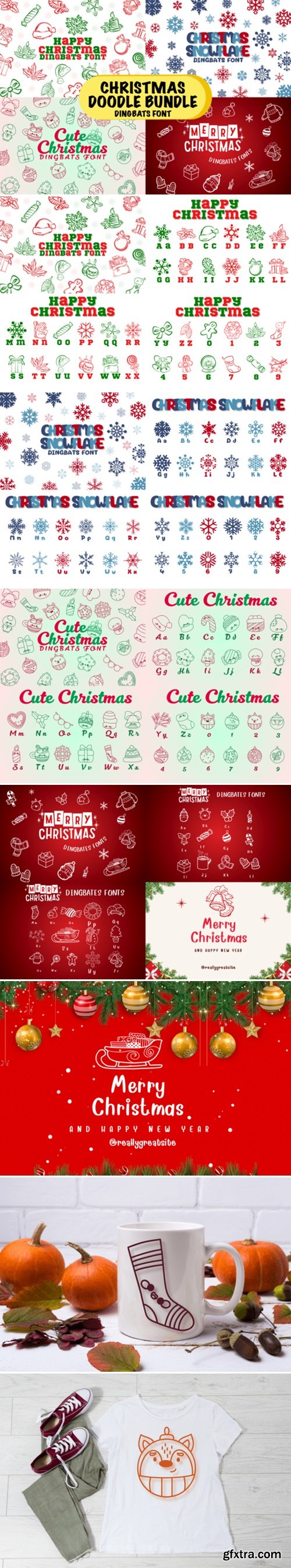 Christmas Doodle Bundle Font