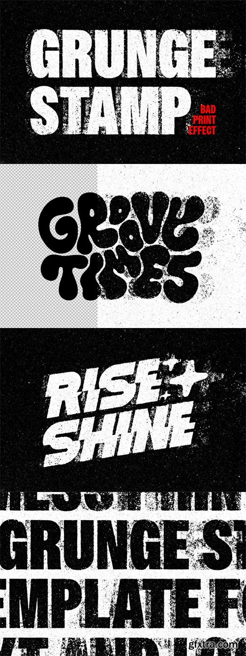 Grunge Stamp - Bad Print Text Effect for Photoshop