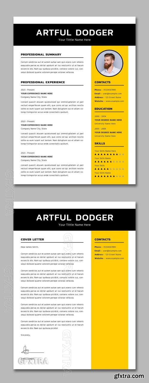 Resume Layout With Yellow Accents 749236731