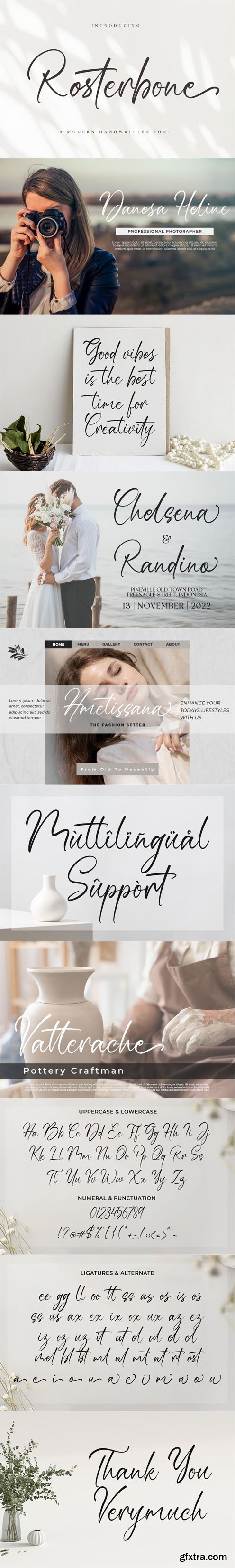 Rosterbone - Modern Handwritten Signature Font