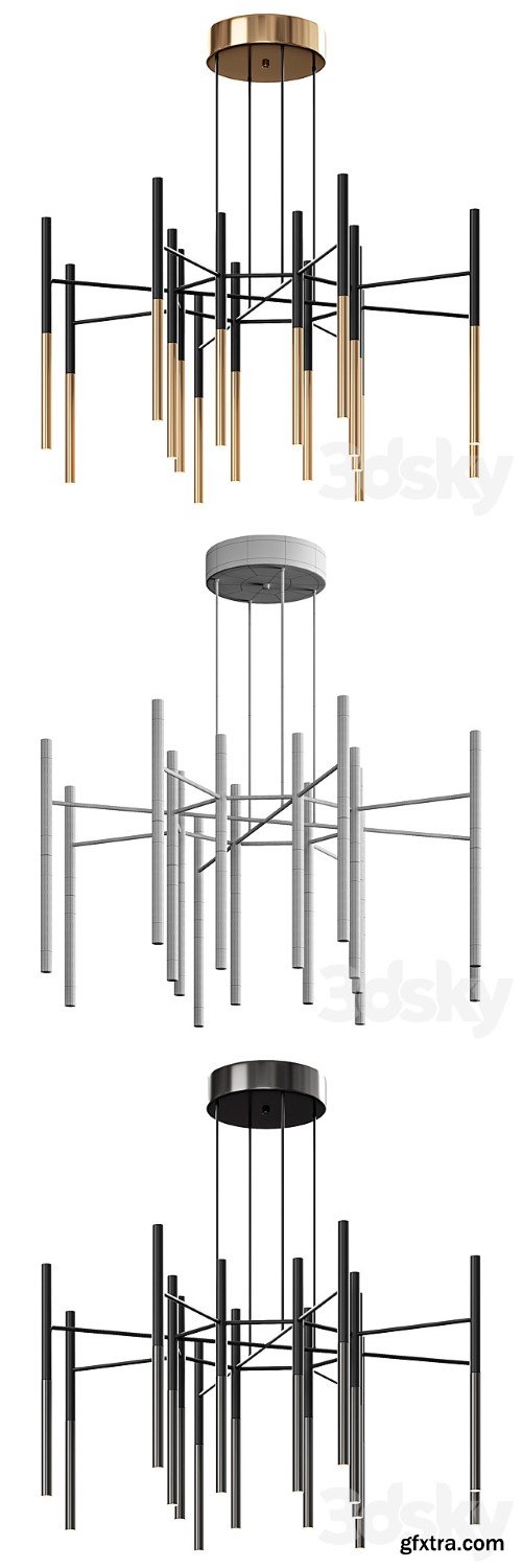 Metal Tubular Chandelier