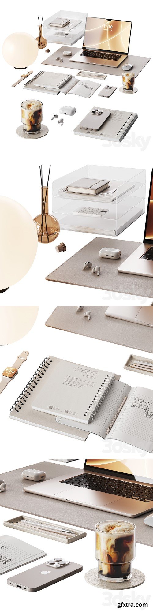 Beige soft decor for the workplace