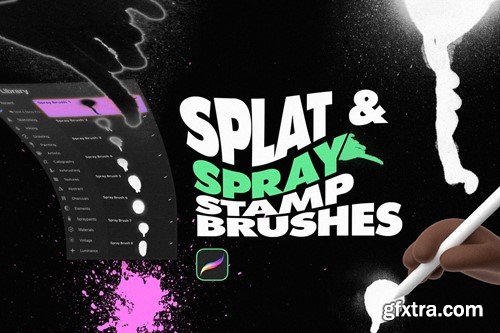 Splat and Spray Procreate Stamp Brushes QN3AJZG