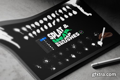 Splat and Spray Procreate Stamp Brushes QN3AJZG