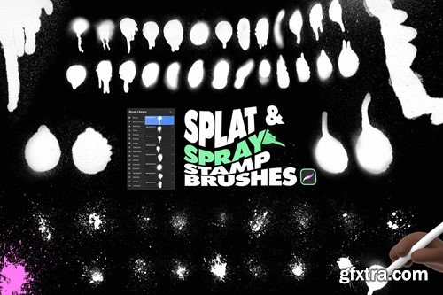 Splat and Spray Procreate Stamp Brushes QN3AJZG