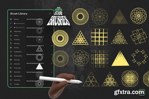 Sacred Geometry Procreate Stamp Brushes QH5PELJ