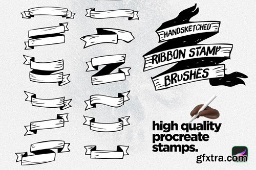 Handsketched Ribbon Procreate Stamp Brushes U6KWDXC