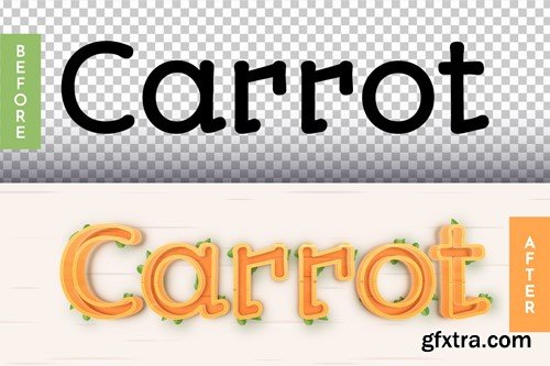 Stroke Carrot Editable Text Effect ZM7TSF4