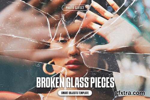 Broken Glass Pieces Photo Effect 6PW2PTS