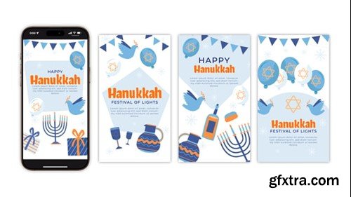 Videohive Happy Hanukkah Instagram Stories 55940903