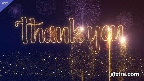 Videohive Thank You Gold Line Flare Wish Black 55946617