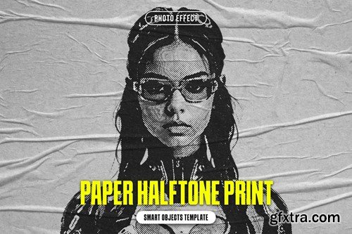 Paper Halftone Print Photo Effect U2WKRRG