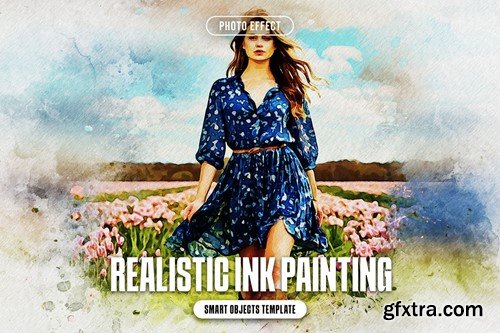 Realistic Ink Painting Photo Effect ZFCTQYL