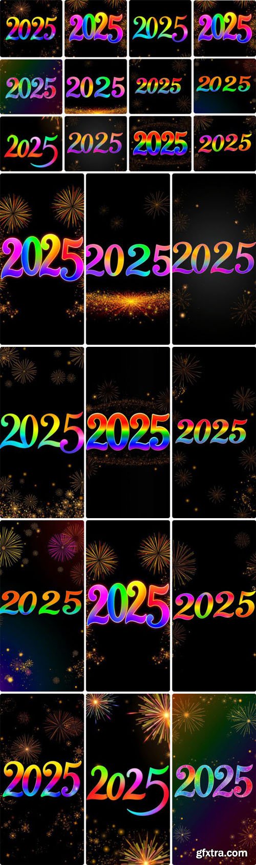 New Year 2025 - Neon Colors Backgrounds