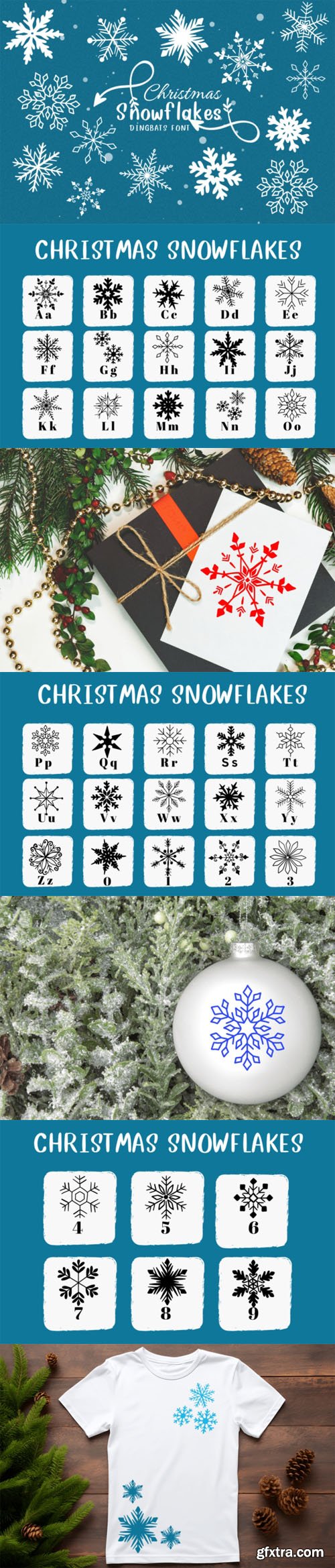 Christmas Snowflakes - Dingbats Font