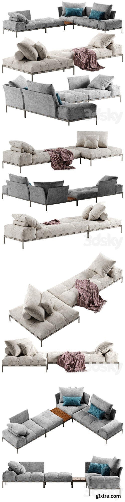 Saba Italia Pixel Light sofa set 4