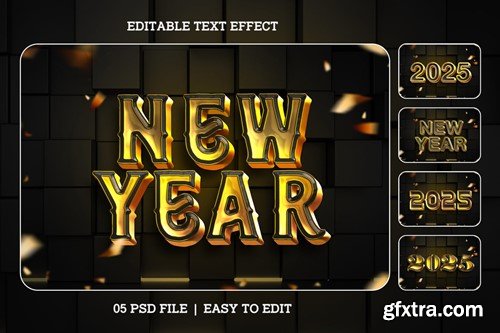 New Year 2025 Editable Text Effect Set Y96WPMP