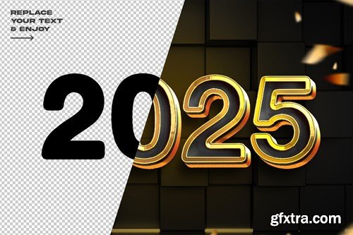 New Year 2025 Editable Text Effect Set Y96WPMP