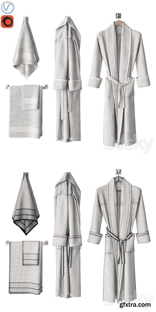 White bathrobe and towels