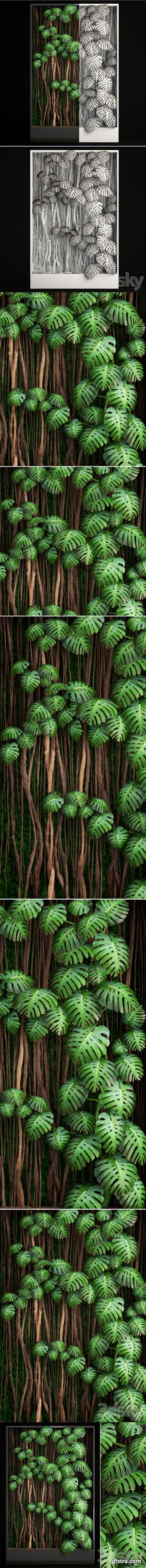 Vertical garden 9. Monstera, phytowall, phytomodule, eco design, vertical garden, decorative