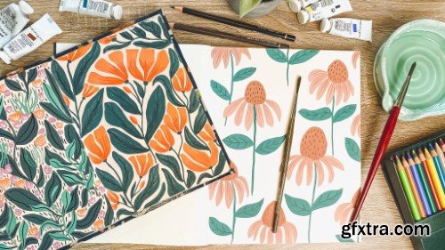 Floral Patterns in Gouache: Sketchbook Practice & Illustration