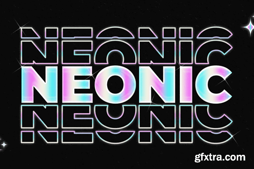 Stacked Holographic Text Effect 85YCGT6