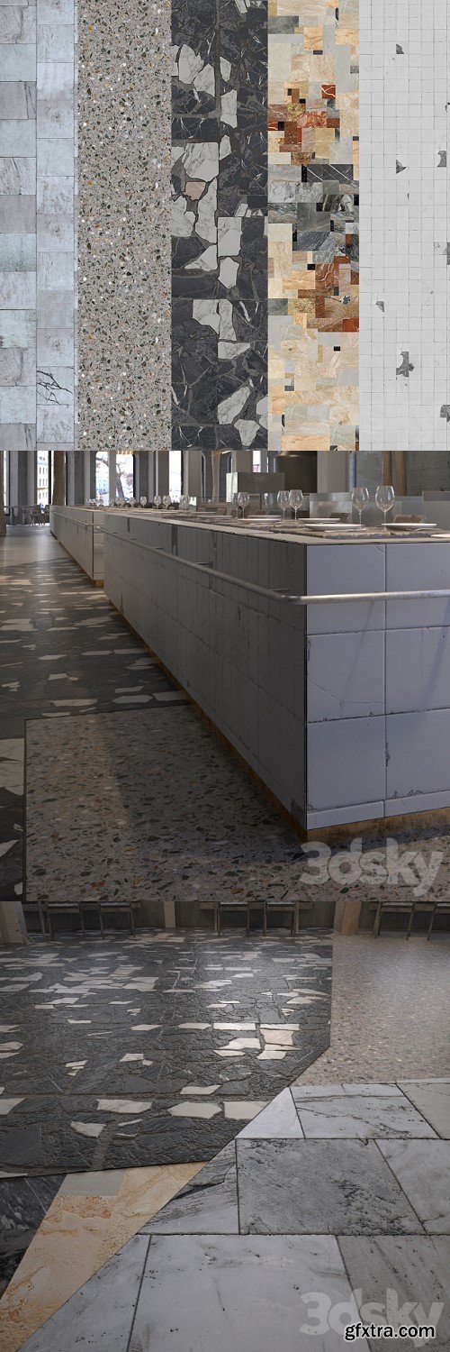 Terrazzo.Breccia.Mosaic.Marble.Seamless texture.