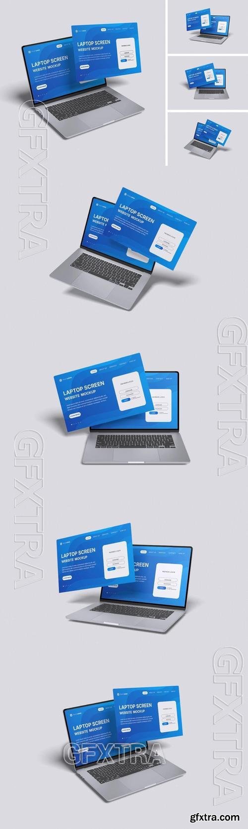 Laptop Screen Website Mockup FBJ9ADE