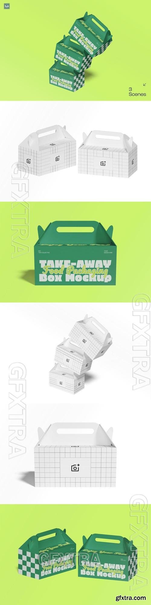 Take-away Food Box Packaging Mockup | 002 PAGCW87