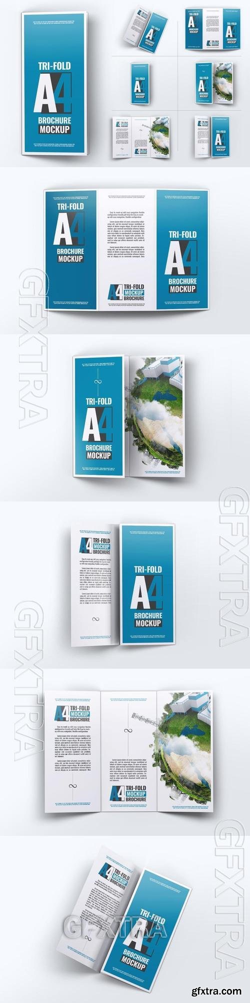 Trifold A4 Brochure Mock-Up 6QL92GK