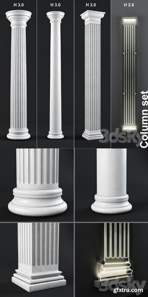 Column set - Set of 4 columns